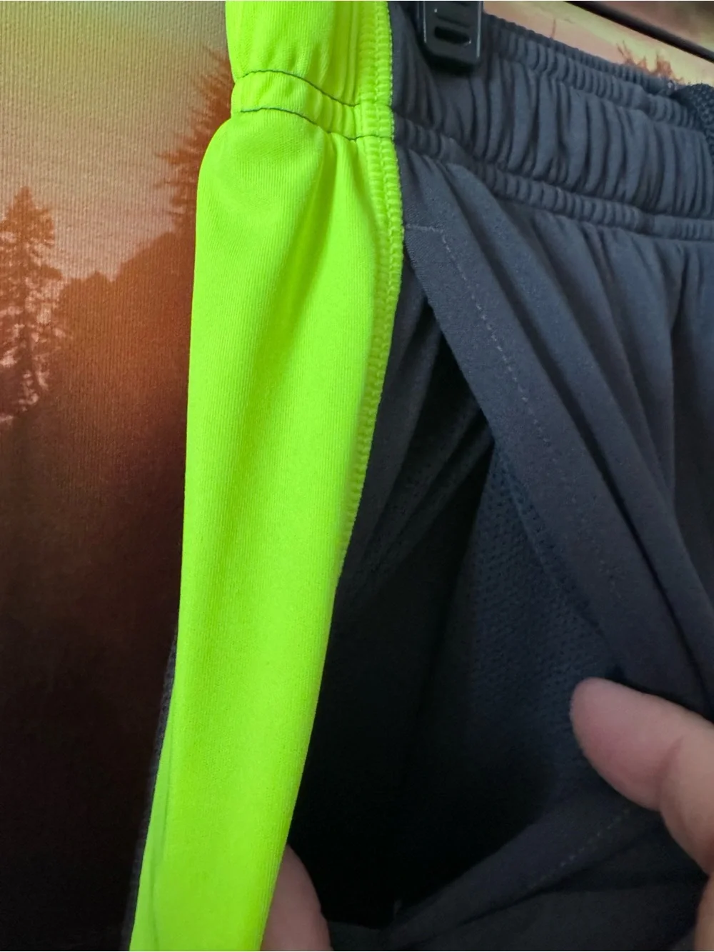 Nike DriFit YOUTH: Boys Black& Neon Green Athletic Long Shorts/ XL